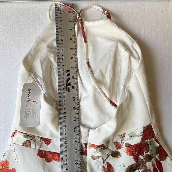 Giannloui Ferre Women Dress 11 White Floral A-Line R199 Sleeveless High Low - Picture 12 of 12